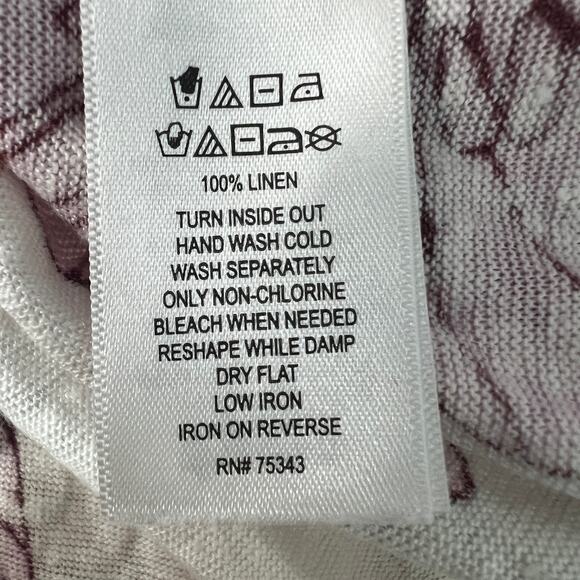 Rachel Roy 100% Linen Floral Nautical Beach Minimalist Coastal Womens Top Large - Picture 9 of 11